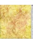 Tissu Batik imprimé fleurs jaune et beige