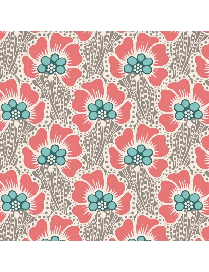 Tissu coton Tilda Cotton Beach Ocean Flower