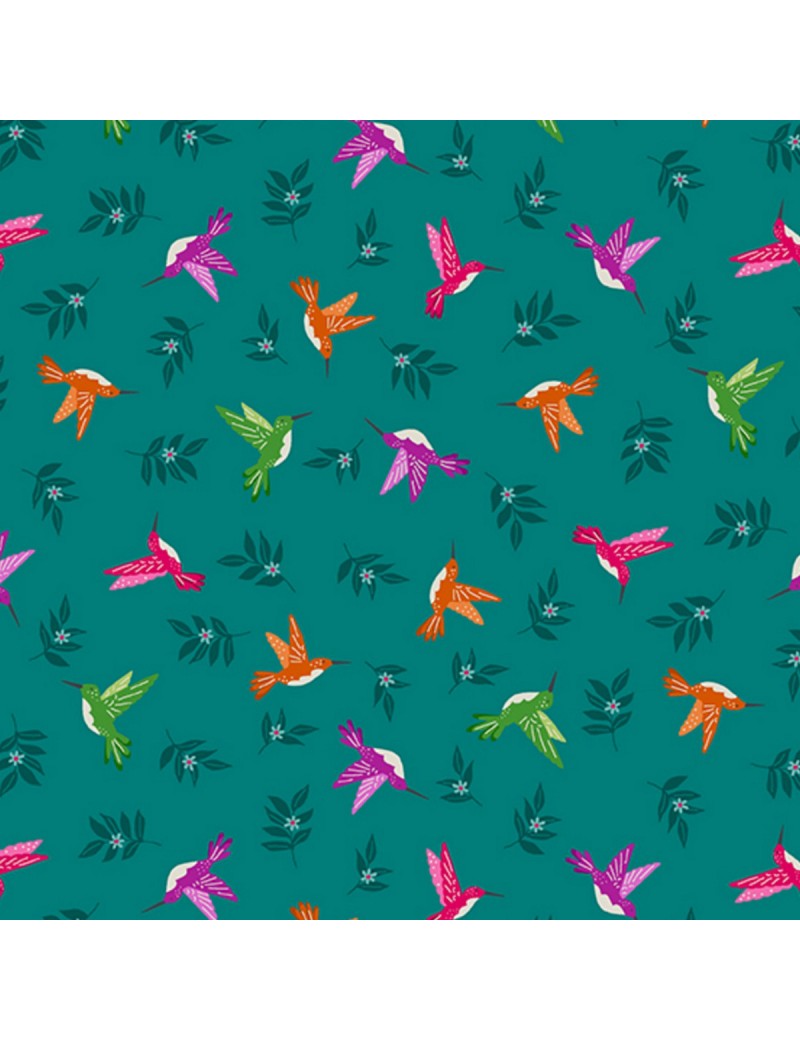 Fat quarter Jewel Tones Hummingbird