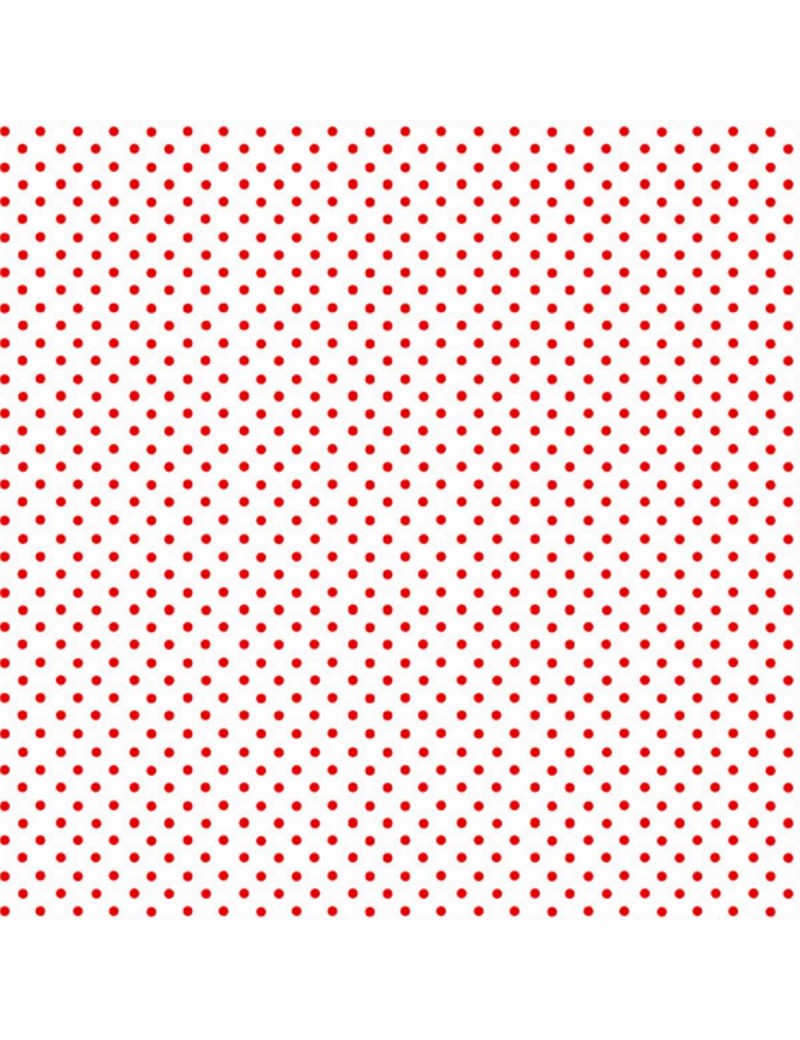 Tissu coton Spot On Rouge et Blanc à Pois