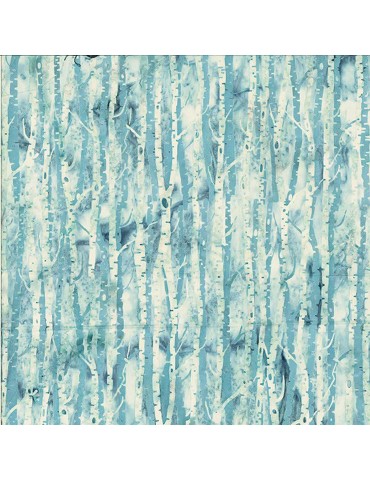 Tissu Batik Bleu imprimé de troncs d'arbres