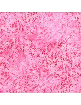 Tissu Batik imprimé de petites feuilles Roses