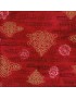 Tissu coton Rouge et Or Notes et Arabesques