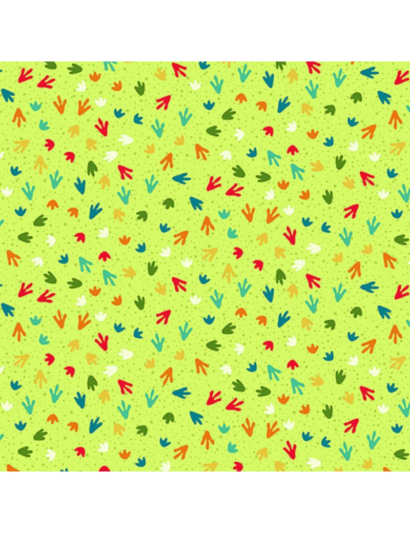 Fat quarter coton Dino Friends Footprints