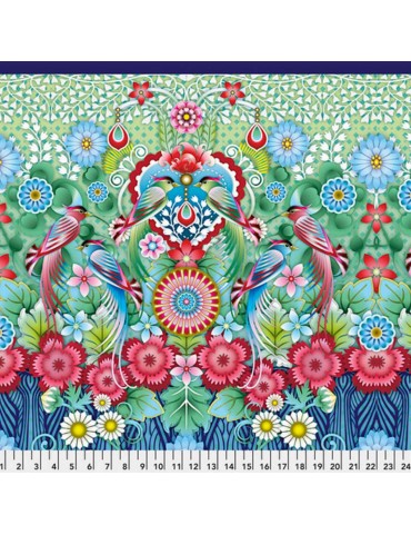 Panneau tissu patchwork Catalina Estrada Carnation Love Birds in Paradise