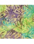 Fat quarter batik jewel carving imprimé de feuilles vert et violet