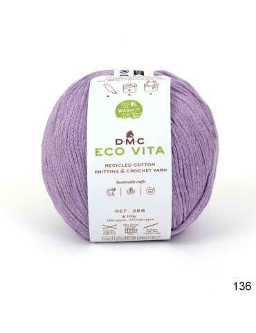 Fil DMC Eco Vita en coton recyclé pour le tricot et le crochet