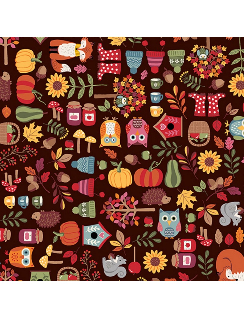 Tissu patchwork Autumn Days Icons par Makower