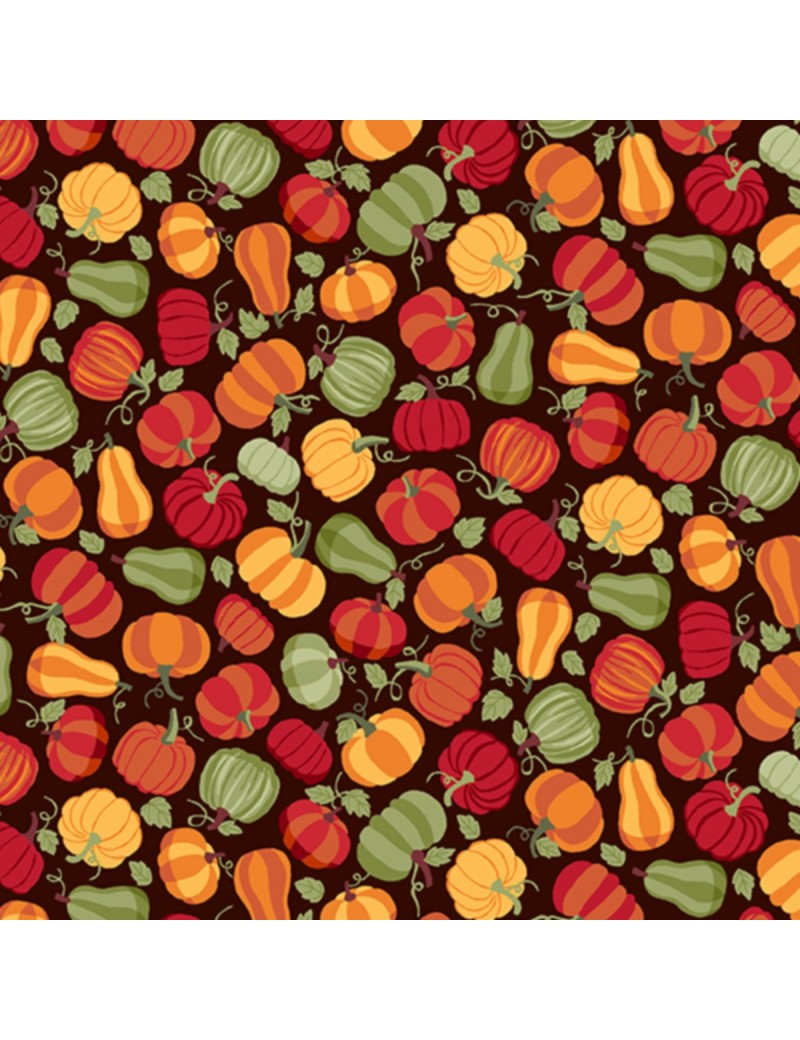 Tissu patchwork Autumn Days citrouilles par Makower