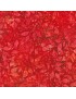 Tissu batik Leaves Cranberry Metallic