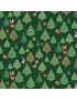 Tissu coton Merry Christmas Trees vert