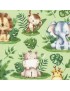 Fat quarter Wee Safari animaux de la jungle et feuilles