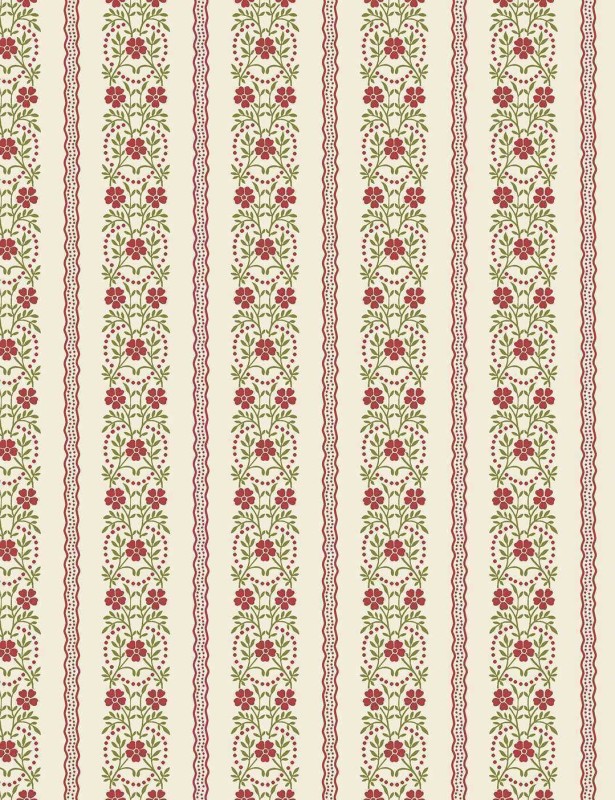 Fat quarter tissu patchwork Joy guirlandes de fleurs par Edyta Sitar