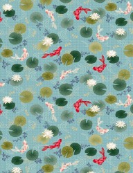 Kasumi carp Koi patchwork cotton fabric by Makower