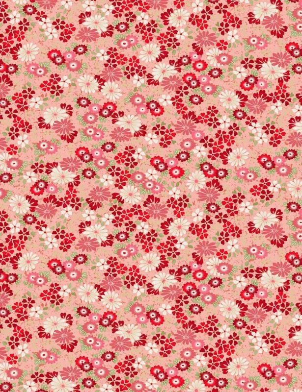 046-R Kasumi floating flowers red