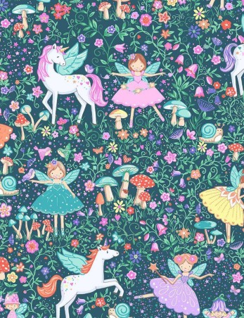 Fat quarter tissu patchwork Fairy Dust jardin magique par Makower