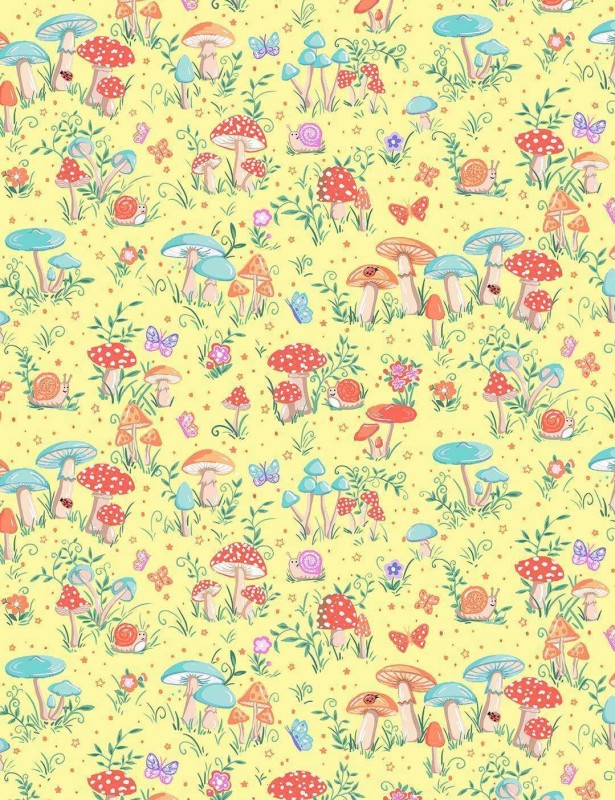 Fat quarter de tissu patchwork Fairy Dust champignon par Makower