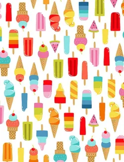 Fat quarter patchwork fabric Pool Party ice creams