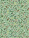 Enchanted Christmas patchwork fabric with foliage motifs