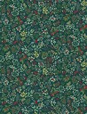 Enchanted Christmas patchwork fabric with foliage motifs