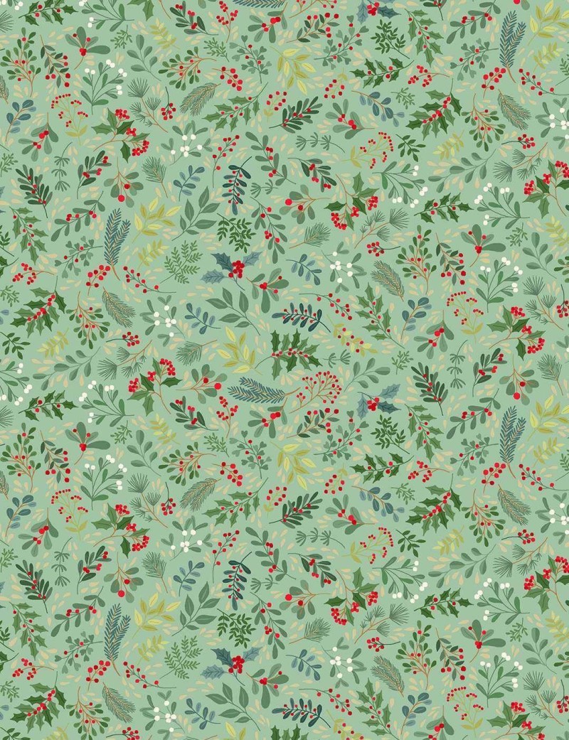 Fat quarter Christmas Enchanted Christmas foliage motifs