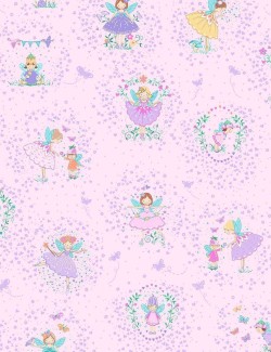 Tissu patchwork Fairy Dust à motifs de petites fées enfantines