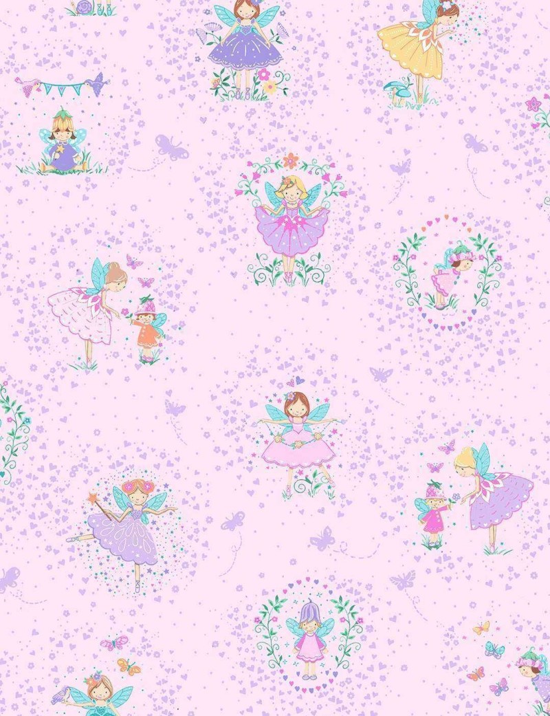 Tissu patchwork Fairy Dust à motifs de petites fées enfantines