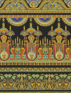 Egyptian patchwork fabric printed with traditional striped motifs