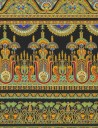 Egyptian patchwork fabric printed with traditional striped motifs