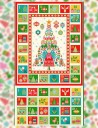 Panneau calendrier de l'Avent Noël scandinave multicolore