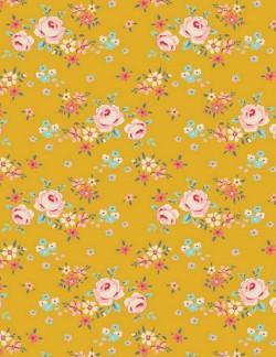 Fat quarter Tilda Gracie Yellow imprimé de petits bouquets de fleurs