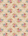 Tilda fabric printed with small bouquets of colorful flowers.