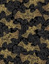 Fat quarter Halloween with bats on a damask background