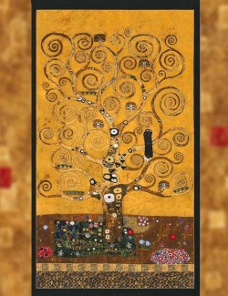 Panneau tissu patchworkGustav Klimt Arbre de vie.