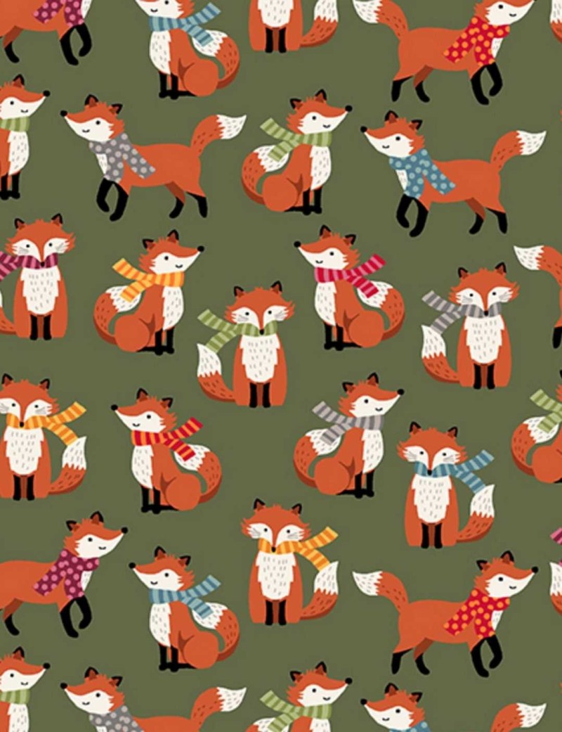 Tissu patchwork Autumn Days Foxes par Makower