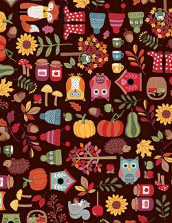 Tissu patchwork Autumn Days Icons par Makower