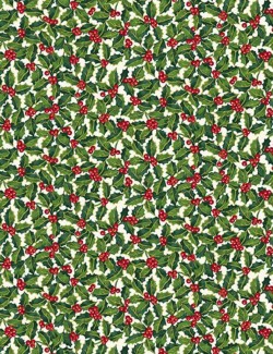 Tissu coton Noël Classic Foliage Holly Green