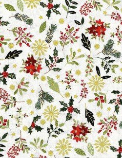 Fat quarter Noël Cosy foliage cream