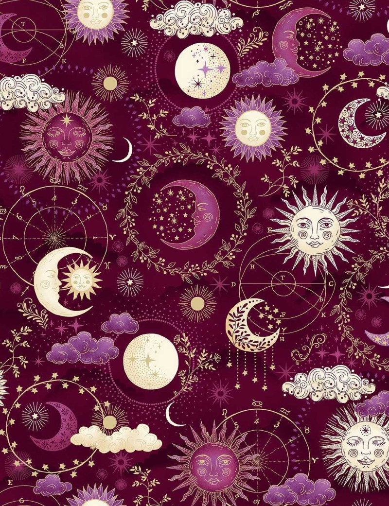 Luna Cosmos patchwork fabric by Makower