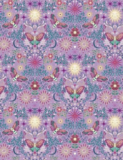 Luna Night garden patchwork fabric by Makower