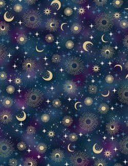 Luna Constellation patchwork fabric by Makower