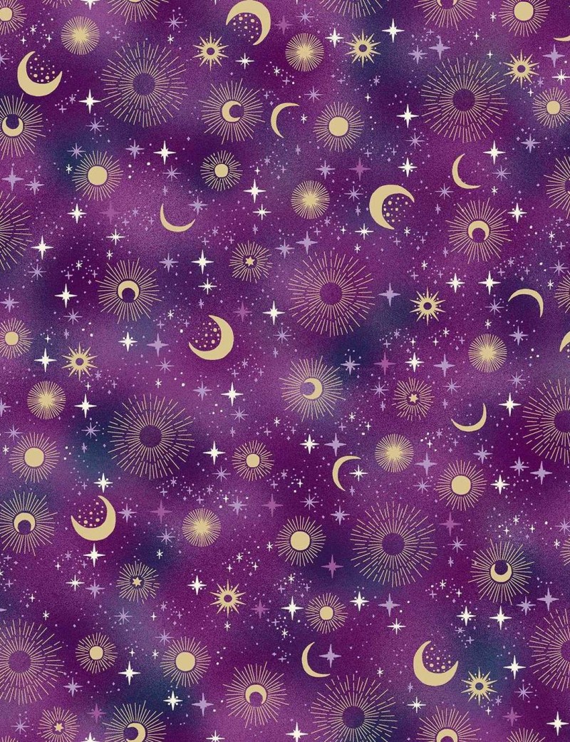 Luna Constellation patchwork fabric by Makower