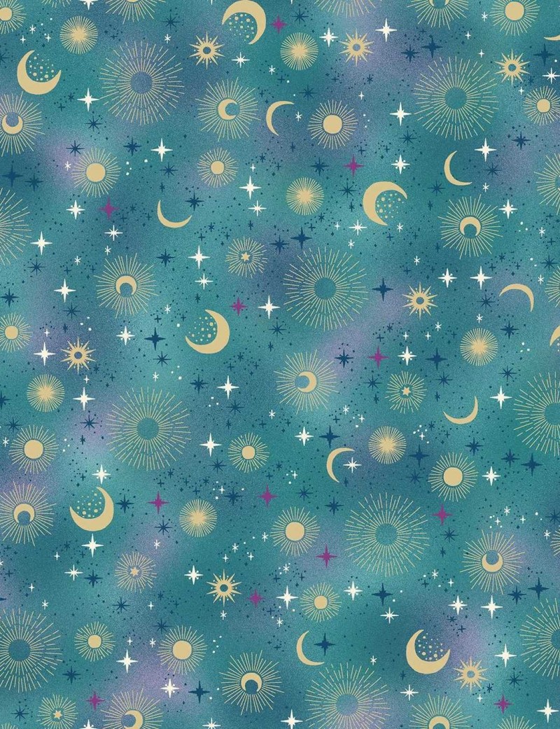 Luna Constellation patchwork fabric by Makower