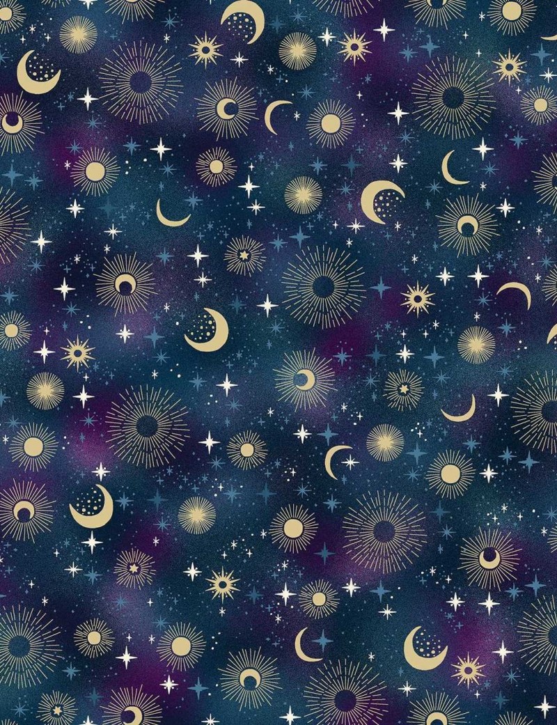 Fat quarter patchwork fabric Luna Constellation by Makower