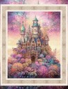 Enchanted fairy castle fabric panel