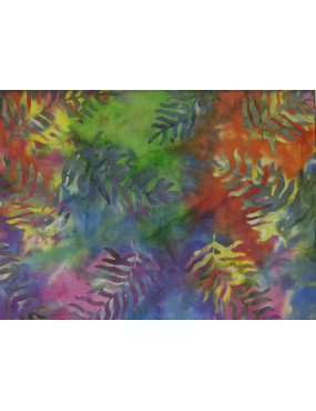 Tissu Batik imprimé Palmes Multicolores