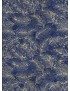 Tissu Batik imprimé Feuilles Bleu et Blanc