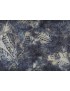 Tissu Batik imprimé Fleurs Gris, Blanc et Bleu