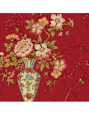Tissu coton Annes English Scrapbox à motifs de Bouquets