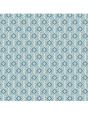 Tissu coton Perfect Union Bleu à motifs de Marguerites